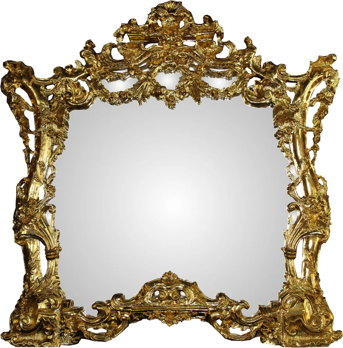 Consola de espejo barroco de lujo Casa Padrino con tapa de m¨¢rmol dorado 175 x H265 cm - Muebles para hoteles - Edici¨®n limitada