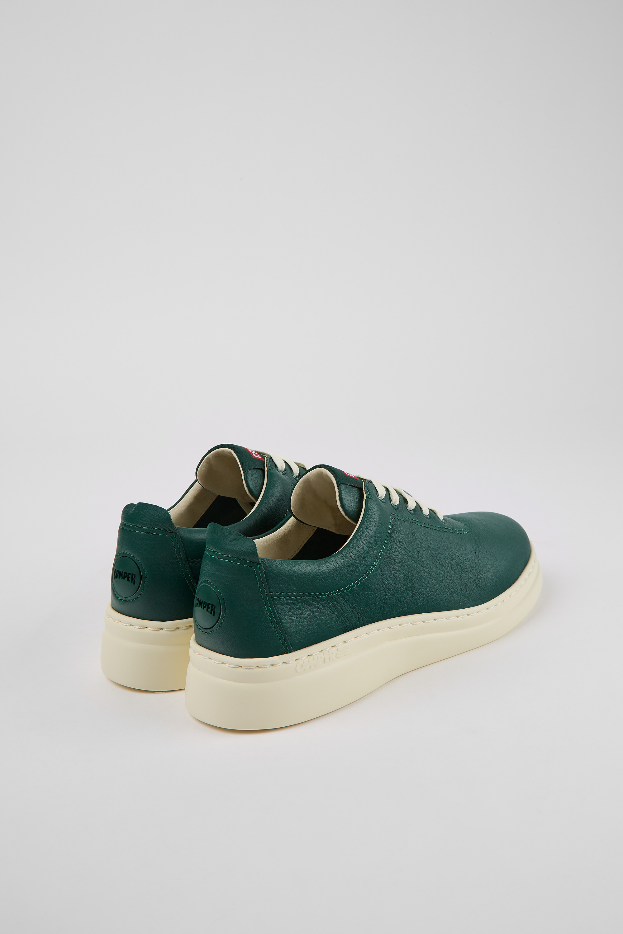 Runner Up - Green leather sneakers for women
