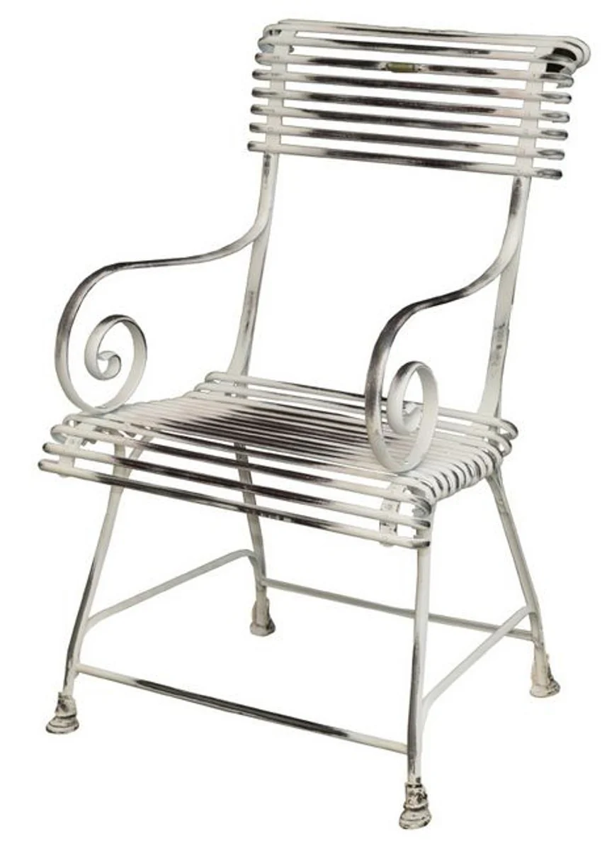 Casa Padrino silla de jardín de hierro forjado - diferentes colores - 44 cm x 54 cm - muebles de jardín de lujo