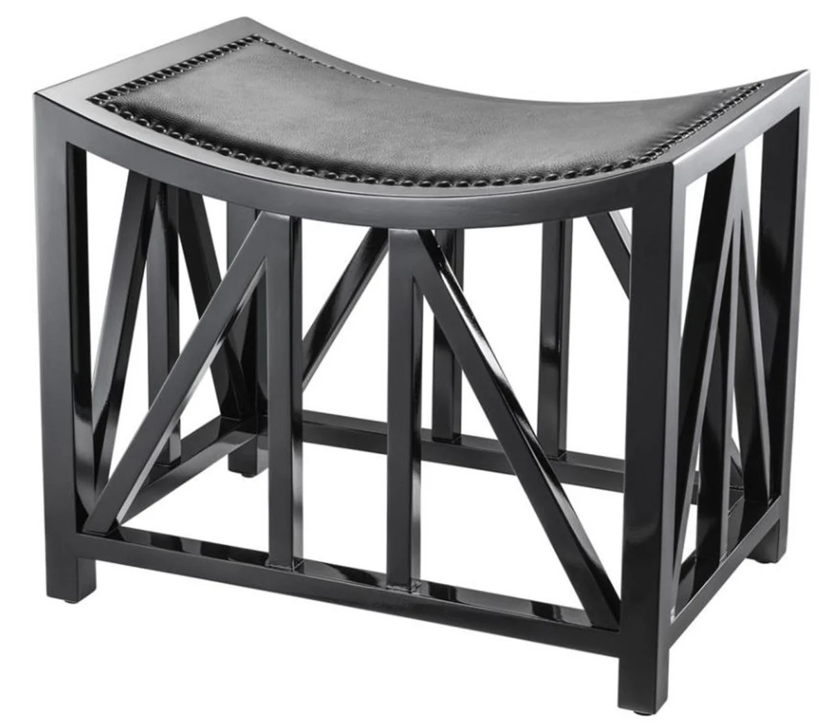 Casa Padrino taburete de caoba de diseño con piel de vacuno de 52 x 35 x 42,5 cm H. - hotel de lujo heces