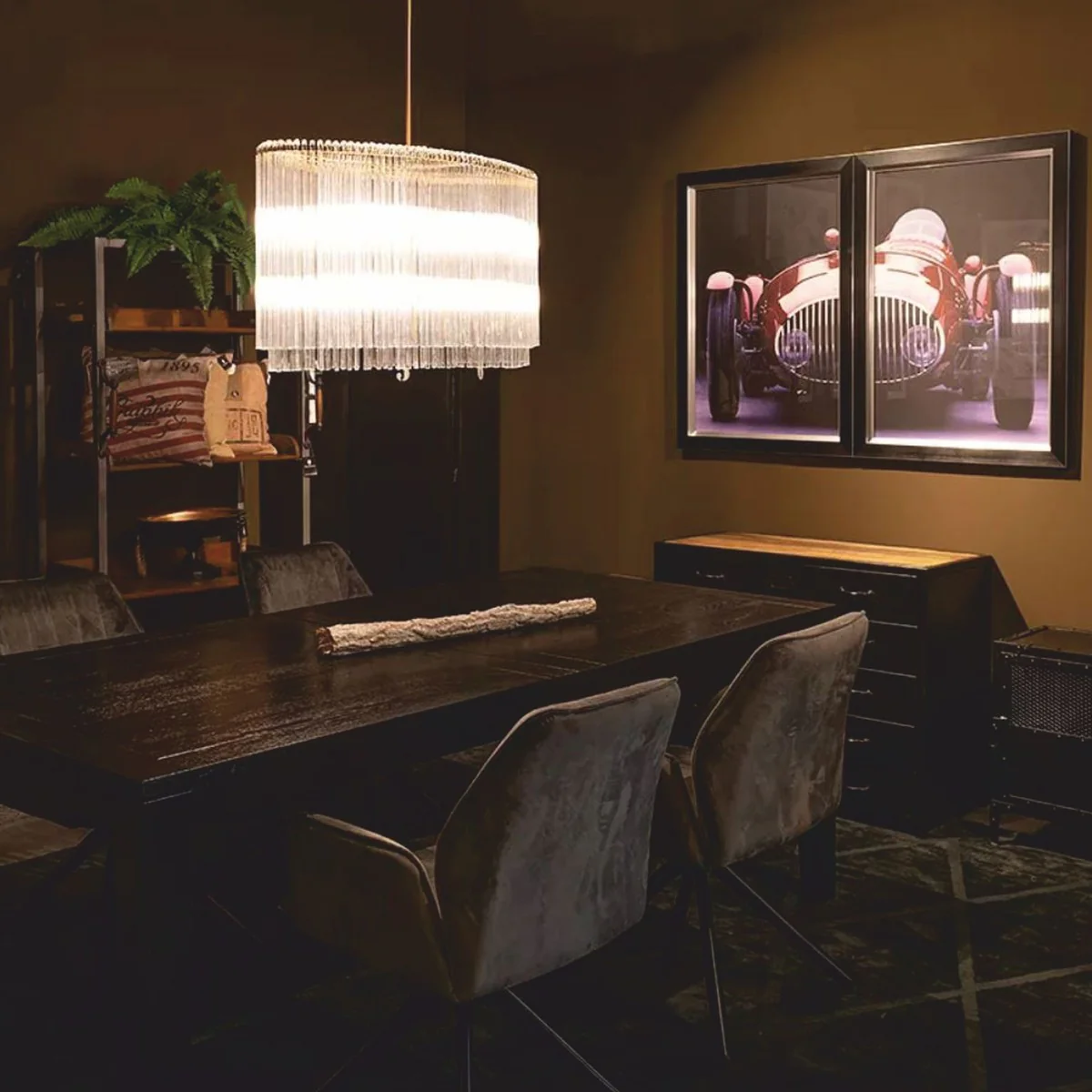 Casa Padrino l¨¢mpara de ara?a de vidrio oro 60 x 55 x A. 45 cm - L¨¢mpara de ara?a ovalada