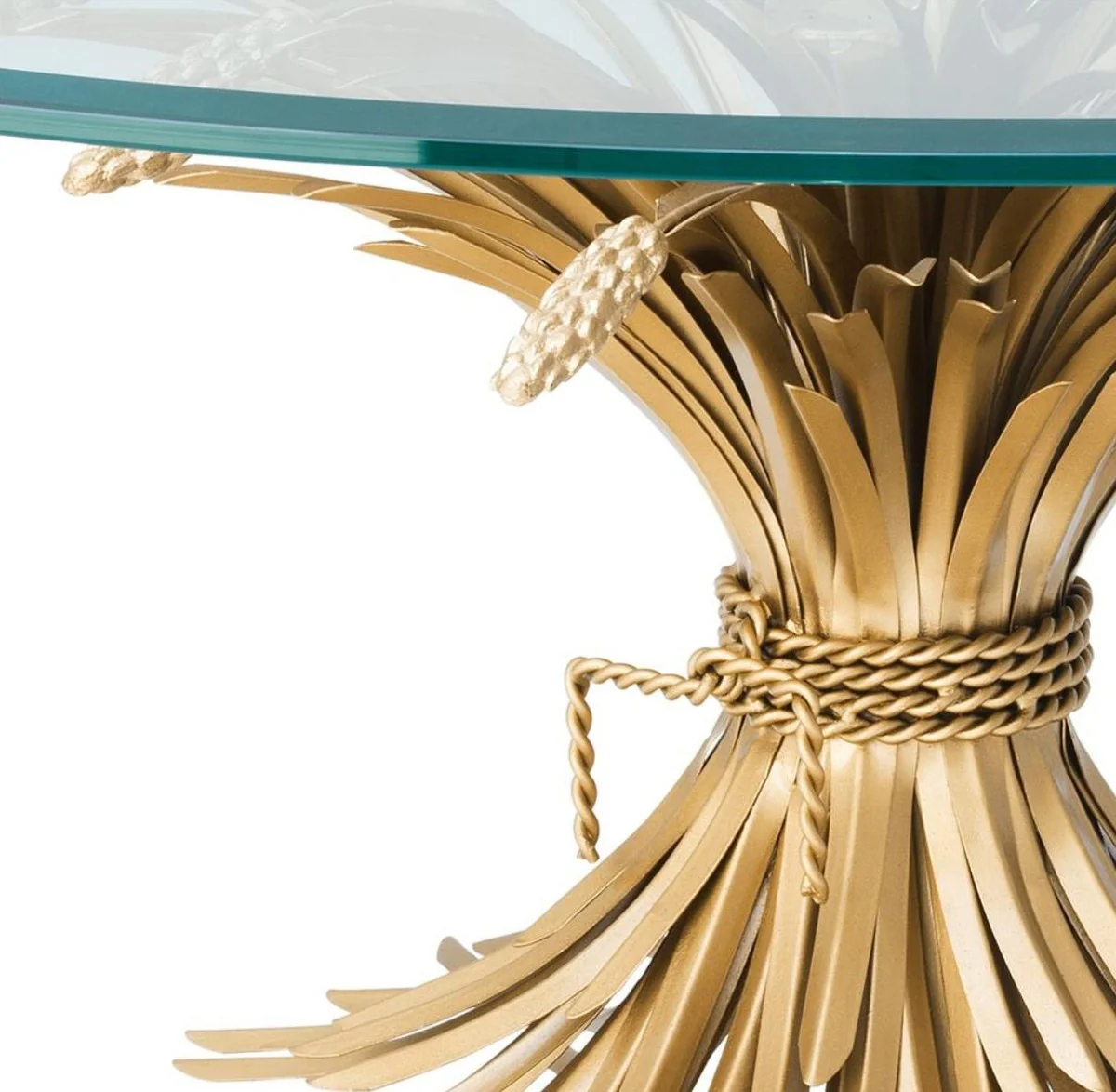 Casa Padrino mesa de centro de lujo oro antiguo Ø 90 x H. 43 cm - Muebles de Diseño