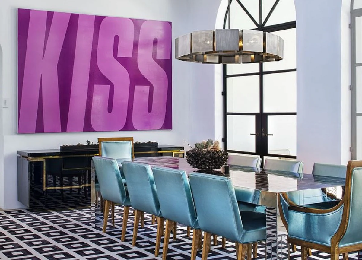 Casa Padrino araña de lujo grafito / plata Ø 92,1 x H. 18,4 cm - Colección de Lujo