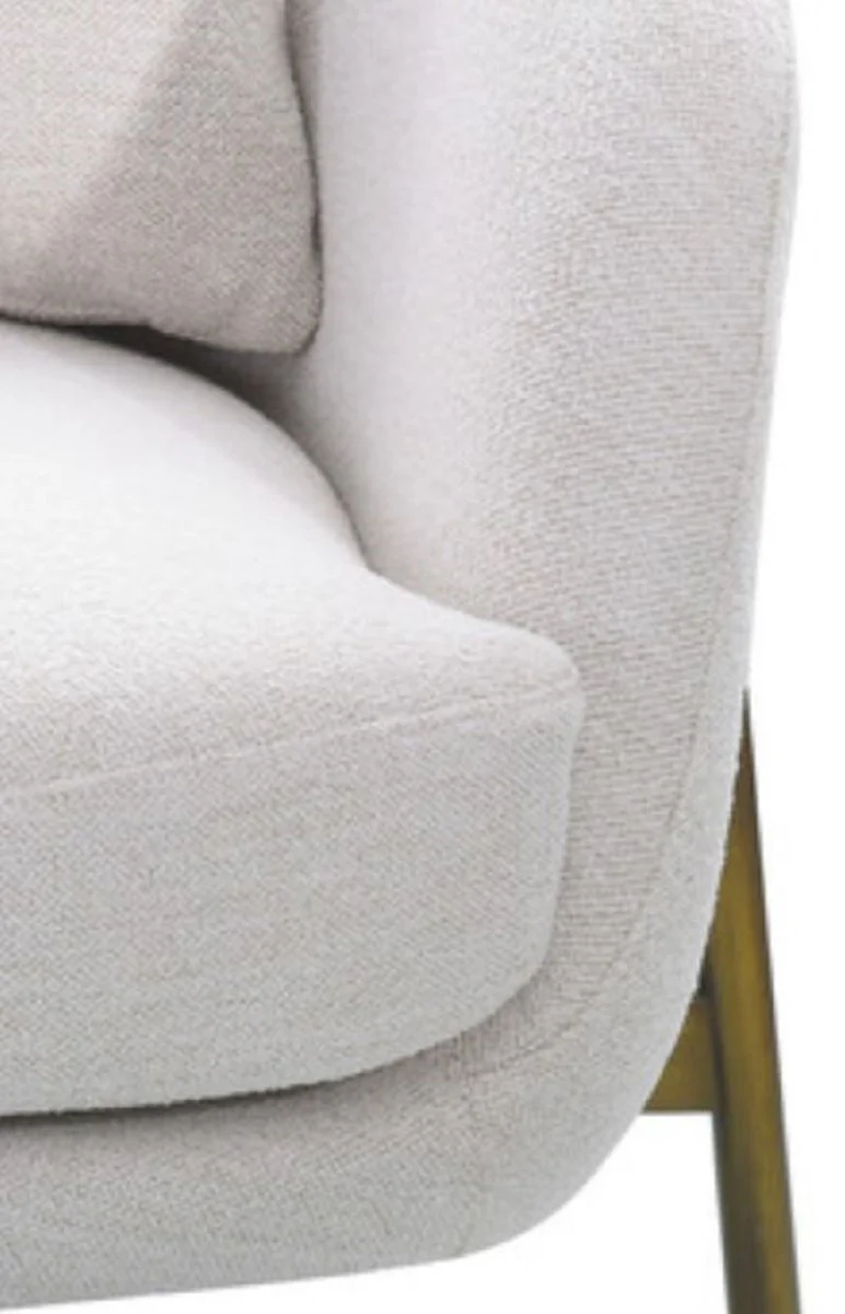 Casa Padrino sill¨®n de lujo blanco / bronce antiguo 85,5 x 77 x A. 67 cm - Sill¨®n de sal¨®n - Sill¨®n de hotel - Muebles de sal¨®n - Muebles de hotel - Muebles de lujo - Interiores de lujo