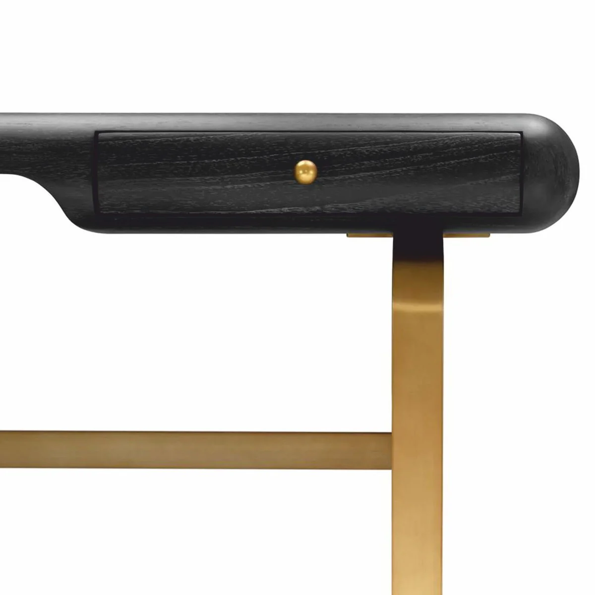 Casa Padrino escritorio de lujo con 2 cajones negro gris / lat¨®n 165 cm - Muebles de oficina