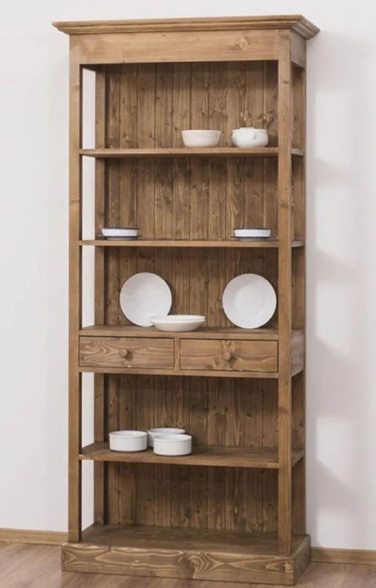 Casa Padrino armario de estilo campestre marr¨®n 91 x 39 x A. 197 cm - Armario de comedor de madera maciza de estilo campestre - Muebles de madera maciza de estilo campestre