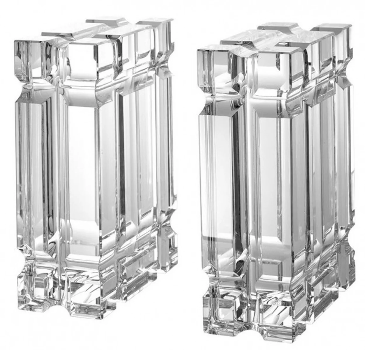 Casa Padrino luxury Bookend Set column crystal glass - Bookend - Book End Bookends