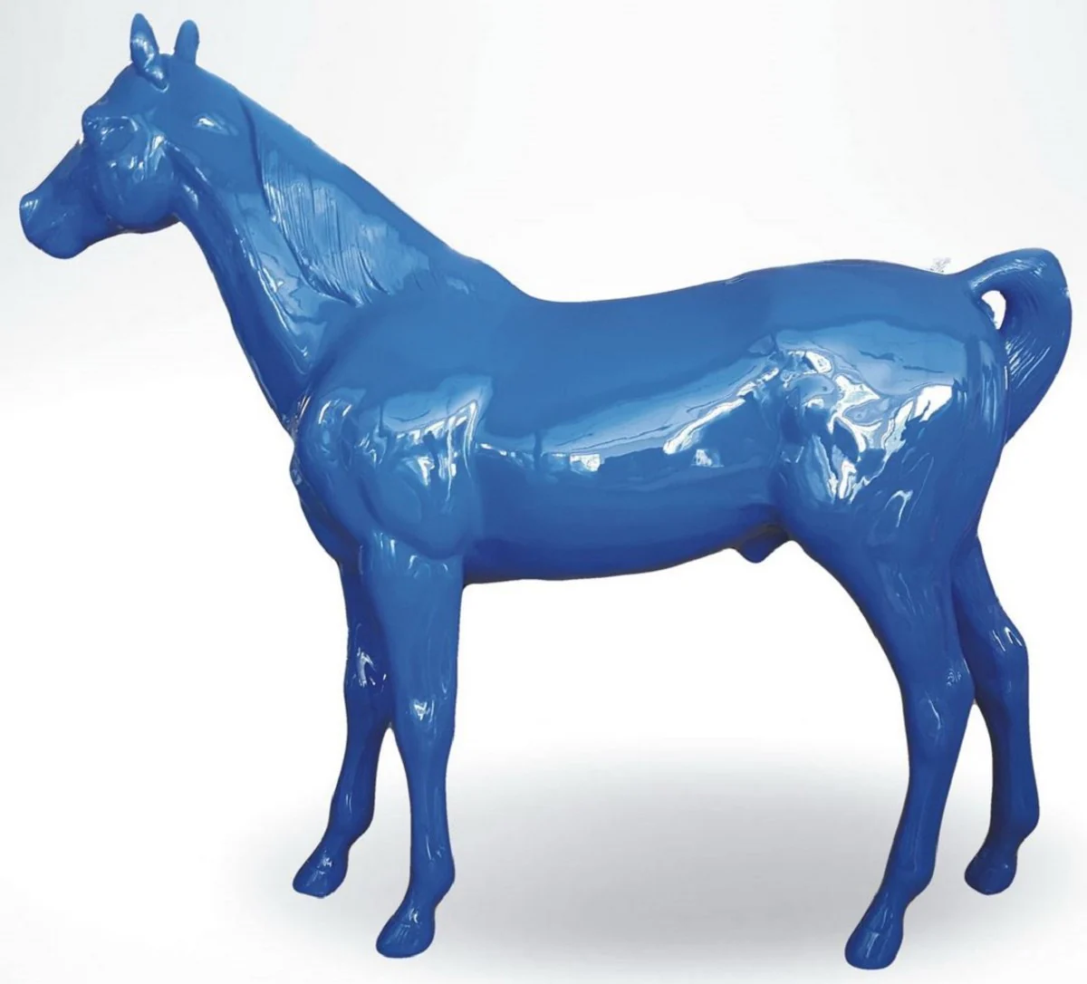 Casa Padrino escultura decorativa de lujo caballo azul 245 x A. 200 cm - Escultura de jard¨ªn enorme - Escultura de tama?o natural - Escultura decorativa XXL - Figura decorativa XXL