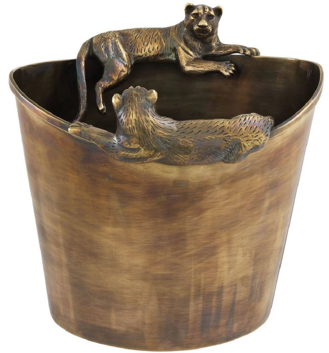 Casa Padrino enfriador de vino de lujo de acero inoxidable con 2 asas de lat¨®n lat¨®n vintage 25,5 x 25,5 x A. 23 cm - Accesorios de Gastronom¨ªa Restaurante Hotel