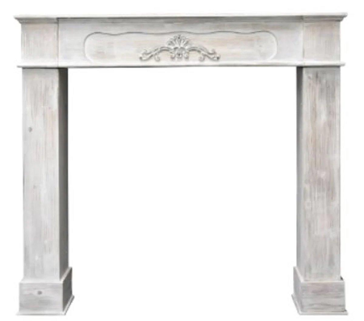 Casa Padrino Country Style Fireplace Surround Antique Gray Brown 108 x 23 x H. 98 cm - Handmade Fireplace Surround in Shabby Chic Look