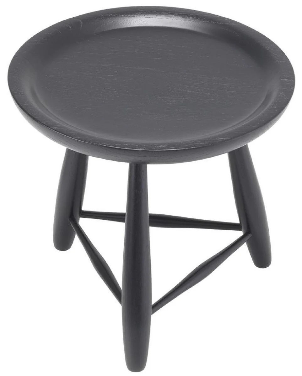 Casa Padrino mesa auxiliar de lujo de madera maciza negro ? 38 x A. 37,5 cm - Mesa redonda de madera de mindi - Muebles de sal¨®n de lujo