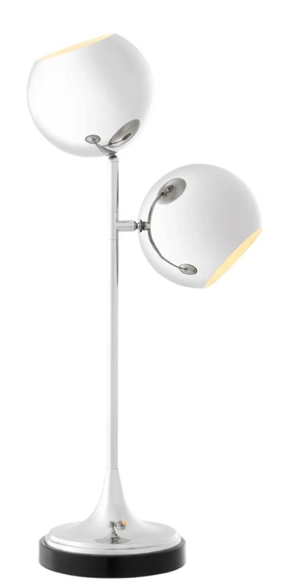 Casa Padrino lámpara de mesa plata / negro Ø 32 x H. 74 cm - Calidad de Lujo