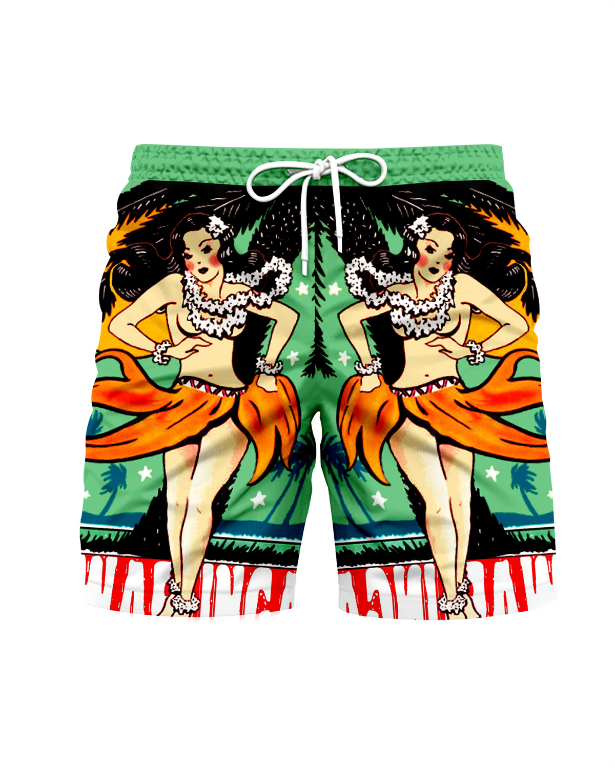 Suitmens Men's Tiki Party Hawaiian Vacation Print Three-Piece Set 028