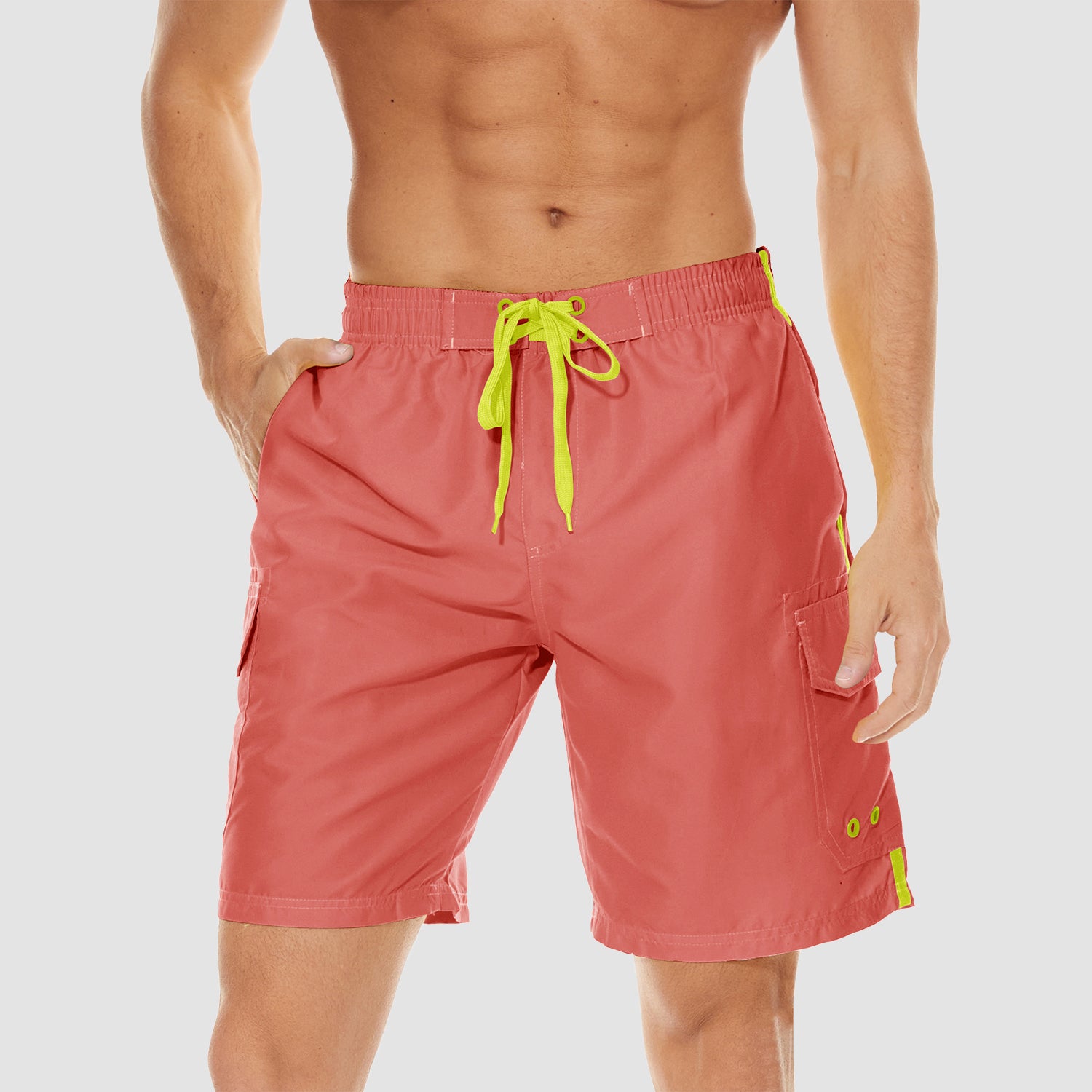 Men's Swimming Trunks Mesh Linner 4 Pockets Quick Dry Beach Shorts