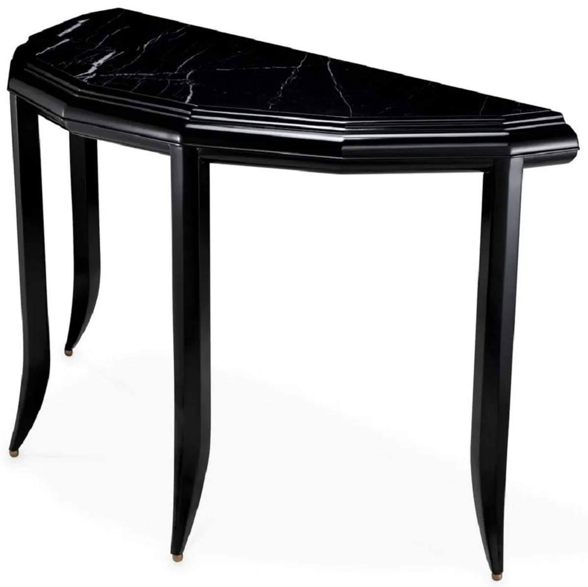 Casa Padrino consola de lujo de caoba con tapa de m¨¢rmol negro 128 cm - Muebles de lujo