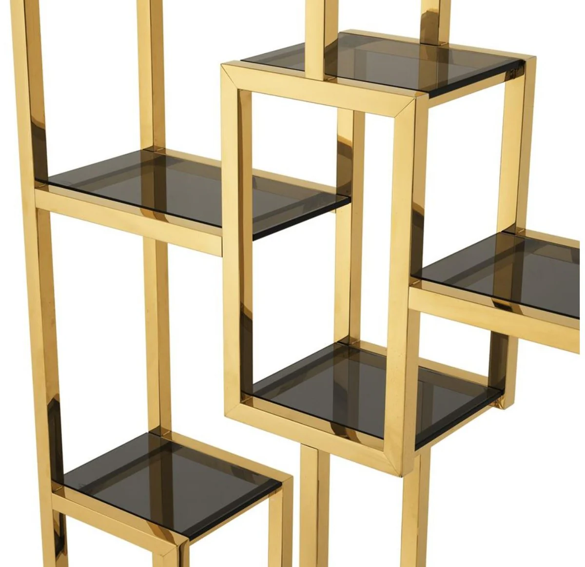 Casa Padrino Luxury Living Room Shelf Cabinet Gold / Black 108 x 29 x H. 240 cm - Luxury Furniture