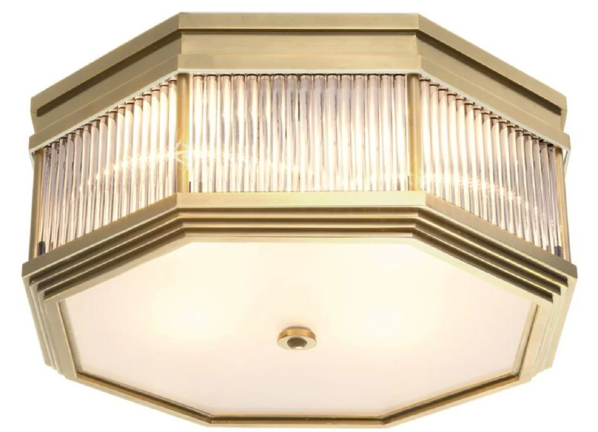 Casa Padrino lámpara de techo de lujo latón antiguo 40,5 x 40,5 x H. 18 cm - Colección de Lujo