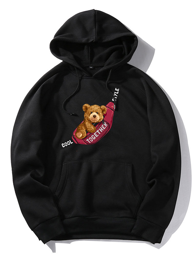 Shoulder Bag Bear Print Hoodie