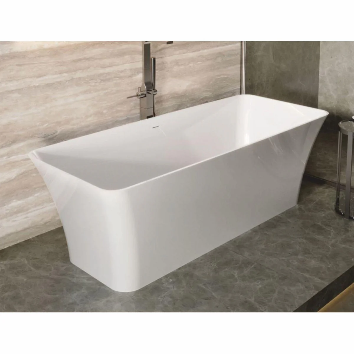 Casa Padrino bañera de lujo independiente blanco alto brillo 180 cm - Muebles de baño