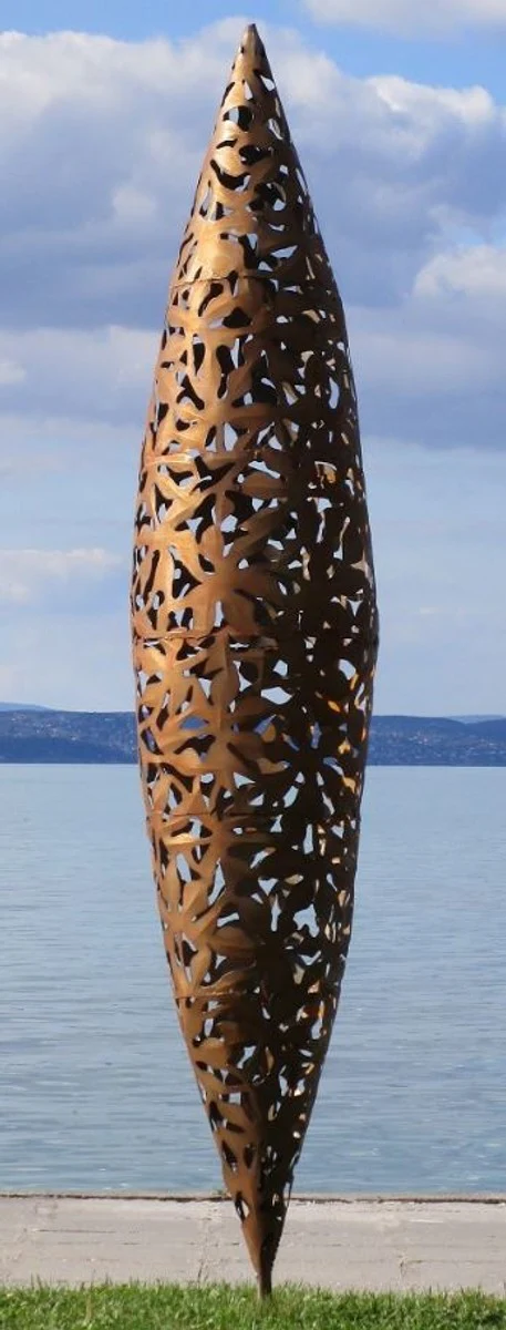 Casa Padrino escultura de jardín de diseñador cono óxido Ø 40 x A. 200 cm - Figura de Jardín Hecha a Mano - Decoración de Jardín de Lujo