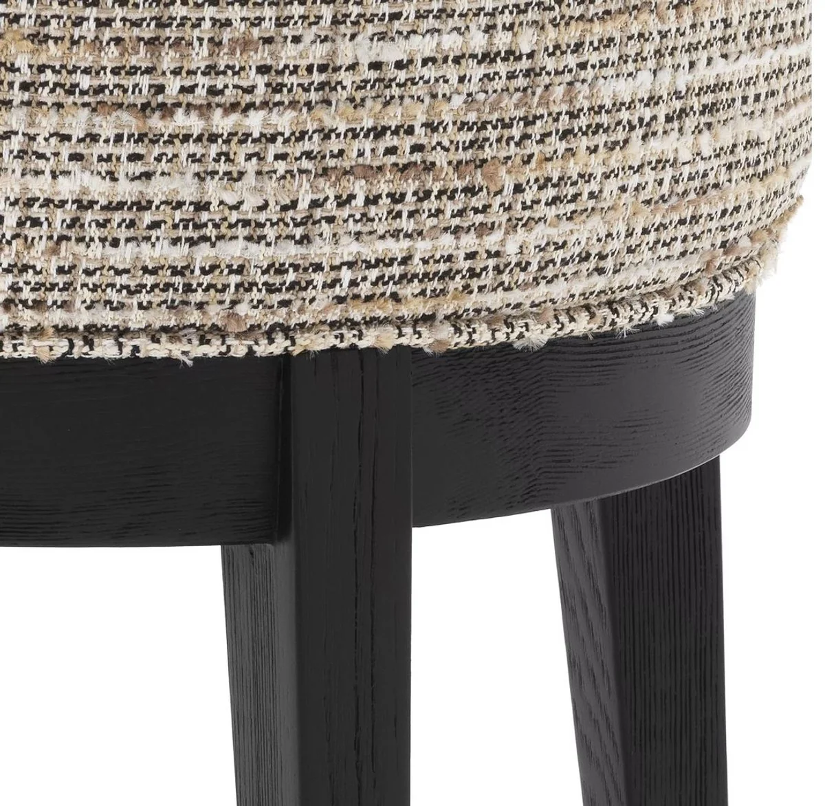 Casa Padrino taburete de lujo beige / negro ? 45,5 x A. 47 cm - Taburete de sal¨®n redondo - Taburete redondo moderno - Muebles de Lujo