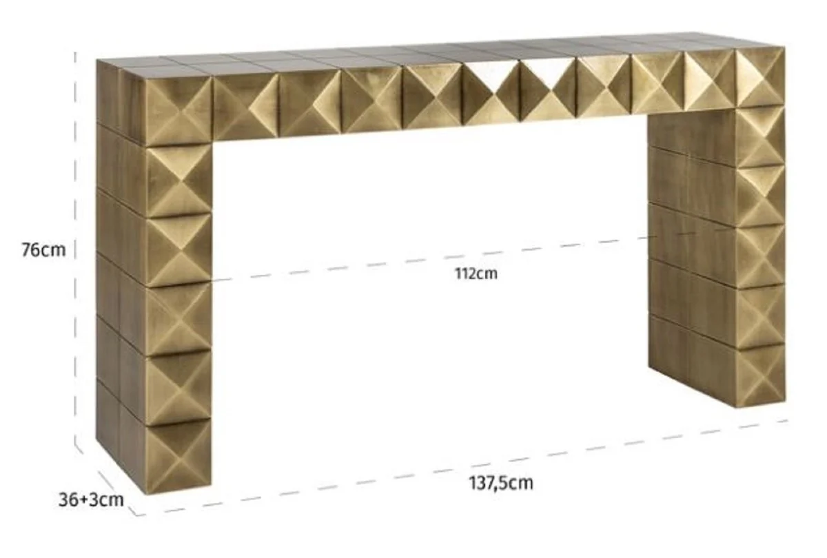 Casa Padrino consola de lujo oro 137,5 x 39 x A. 76 cm - Mesa consola rectangular - Muebles de lujo - Muebles de hotel - Interiores de lujo