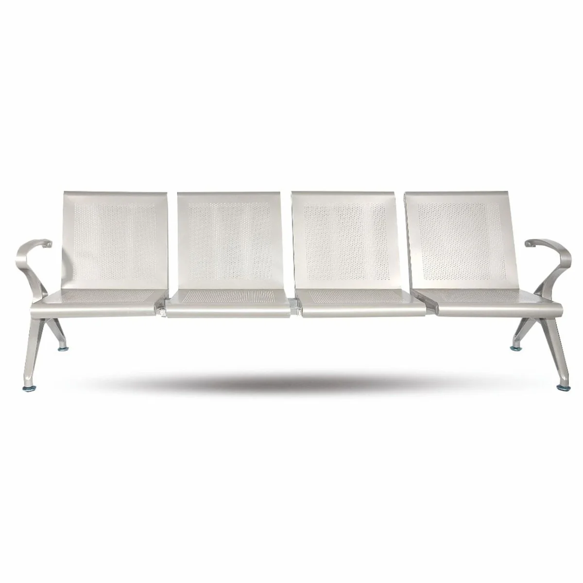 Casa Padrino Banco de Visitas / Banco de Sala de Espera de 4 Plazas Plata 238 cm - Muebles para Salas de Espera