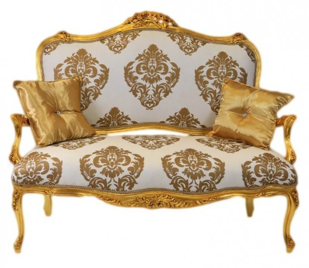 Casa Padrino Baroque sofa White-Gold Pattern / Gold - Italian style - baroque furniture Casa Padrino Baroque sofa Grey Khaki Pattern / Gold - Italian style - baroque furniture