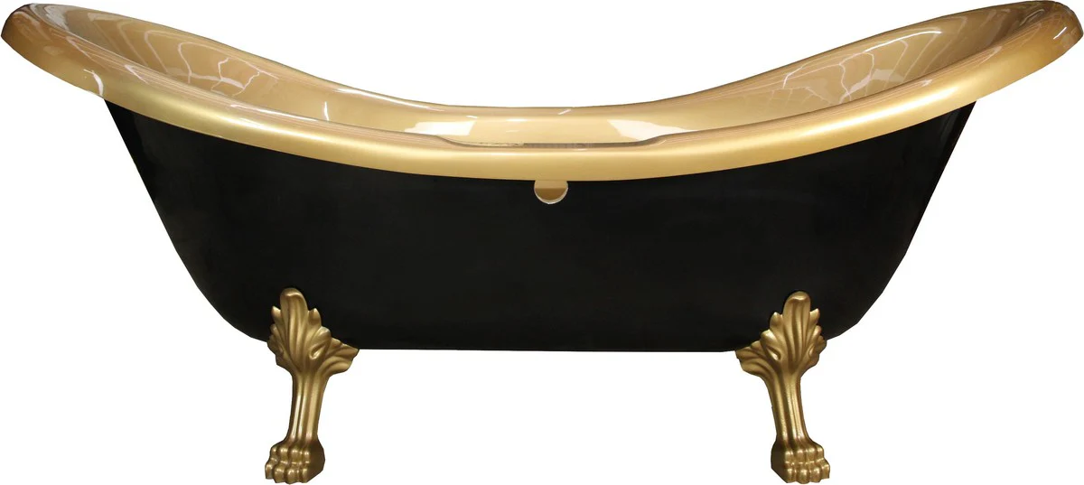 Pomp??s by Casa Padrino Luxury Bathtub Deluxe de Harald Gl??ckler Black / Gold / Gold 2020mm con patas de le¨®n dorado