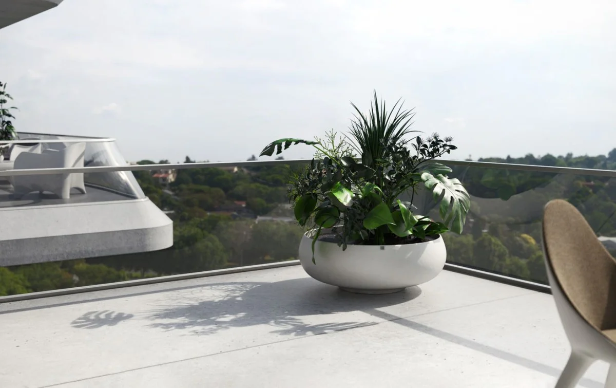 Casa Padrino maceta de lujo blanco mate ? 94 x A. 31 cm