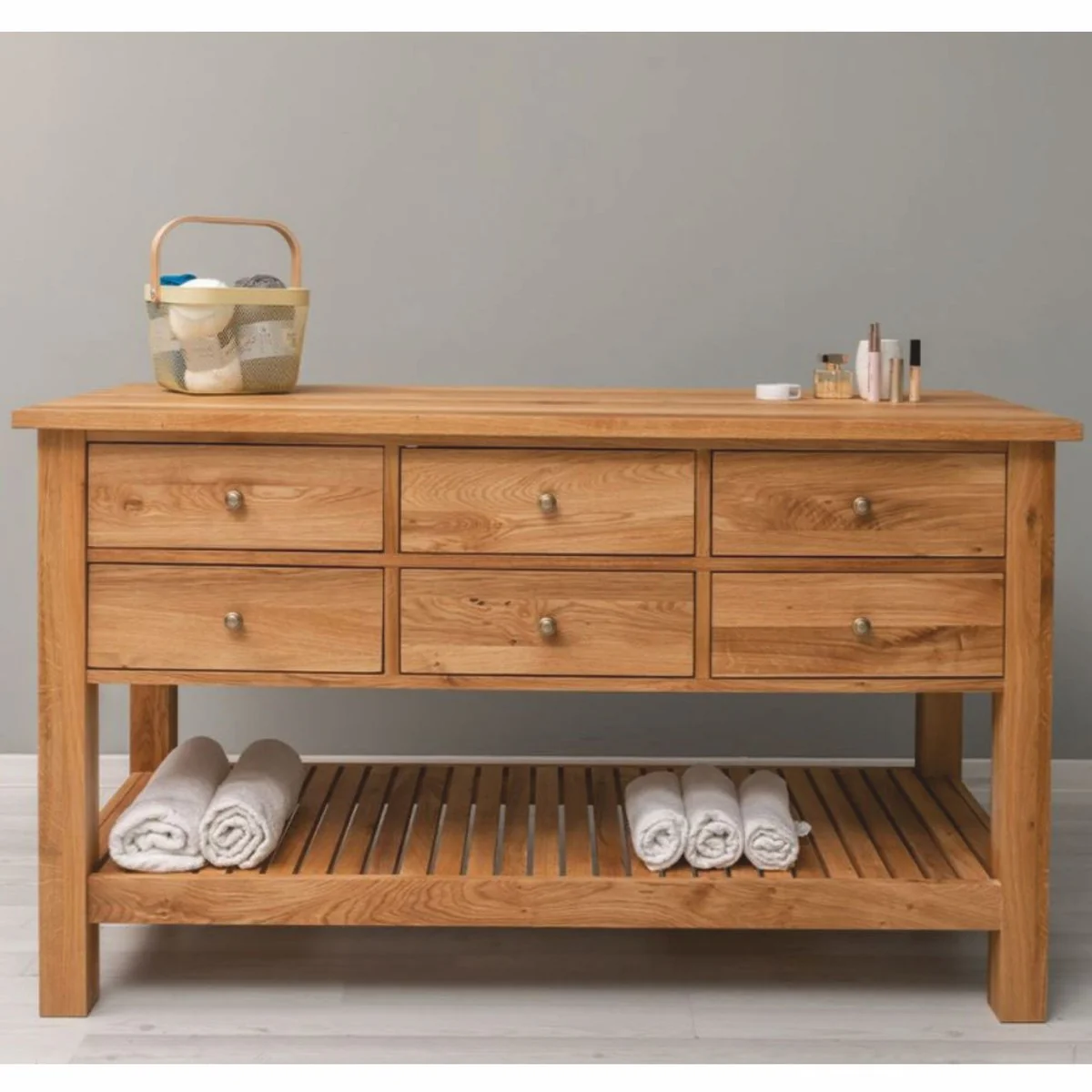 Casa Padrino cómoda de estilo campestre con 6 cajones marrón 156 cm - Muebles de estilo campestre