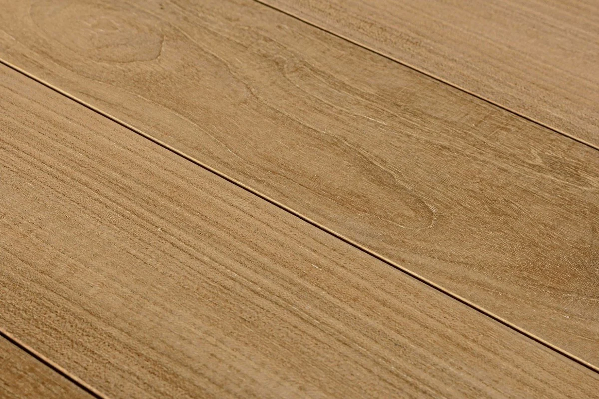 Casa Padrino mesa de jard¨ªn de lujo natural / negro 220-300 x 100 x A. 78 cm - Mesa de comedor de jard¨ªn extensible con tablero de teca y patas de aluminio - Muebles de jard¨ªn y terraza de lujo