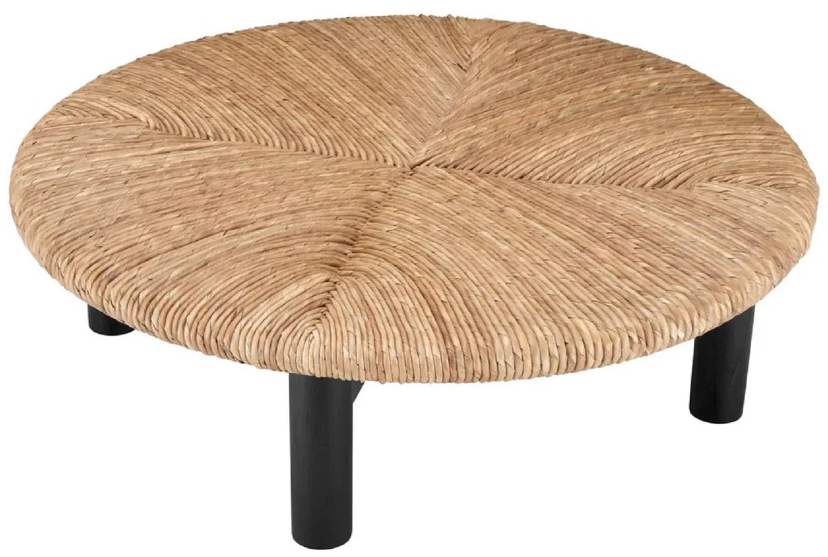 Casa Padrino mesa de centro de lujo natural / negro ? 100 x A. 30,5 cm - Mesa de sal¨®n redonda - Muebles de sal¨®n - Muebles de lujo - Interiores de lujo