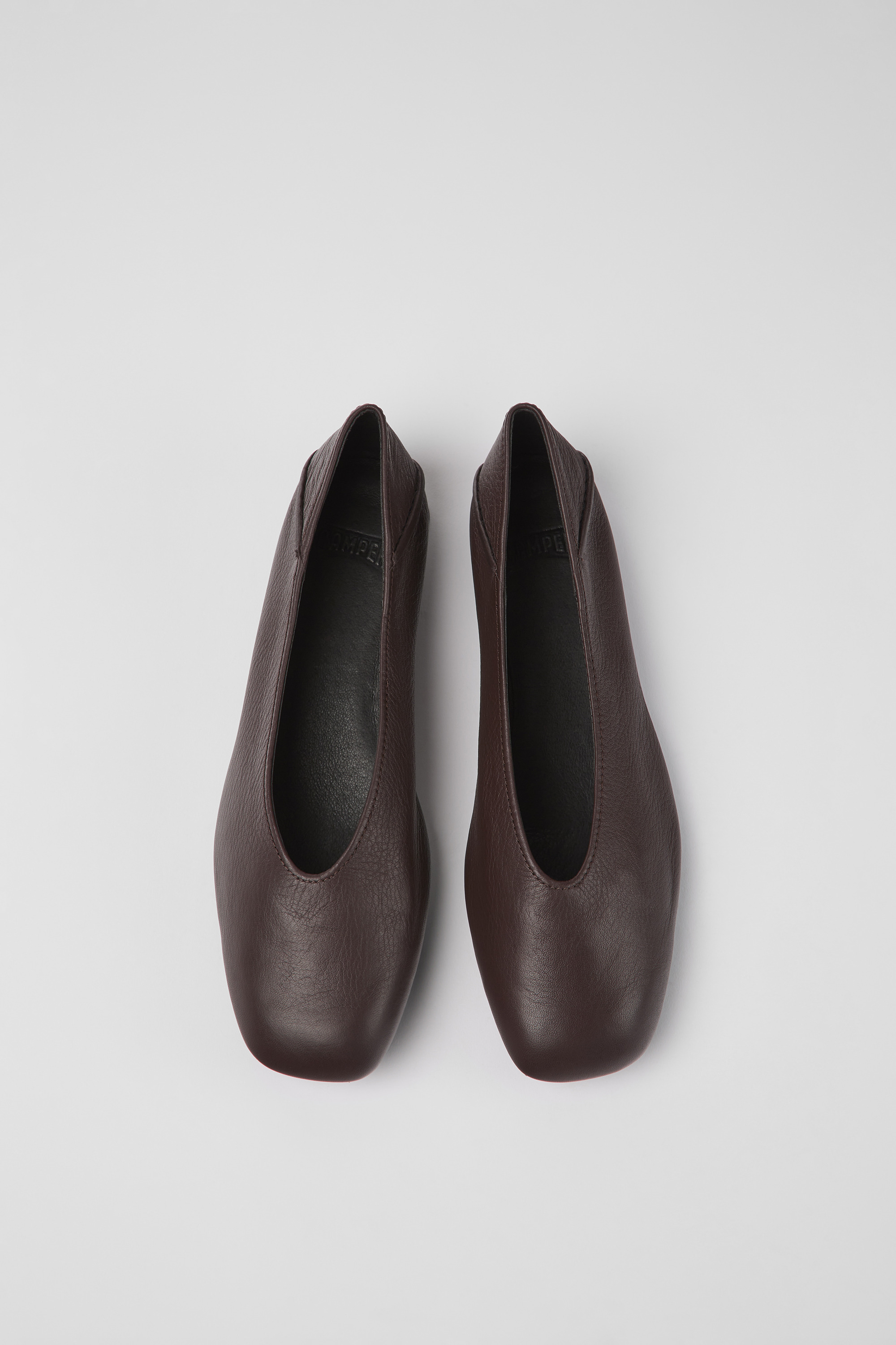 Casi Myra - Brown leather ballerinas for women