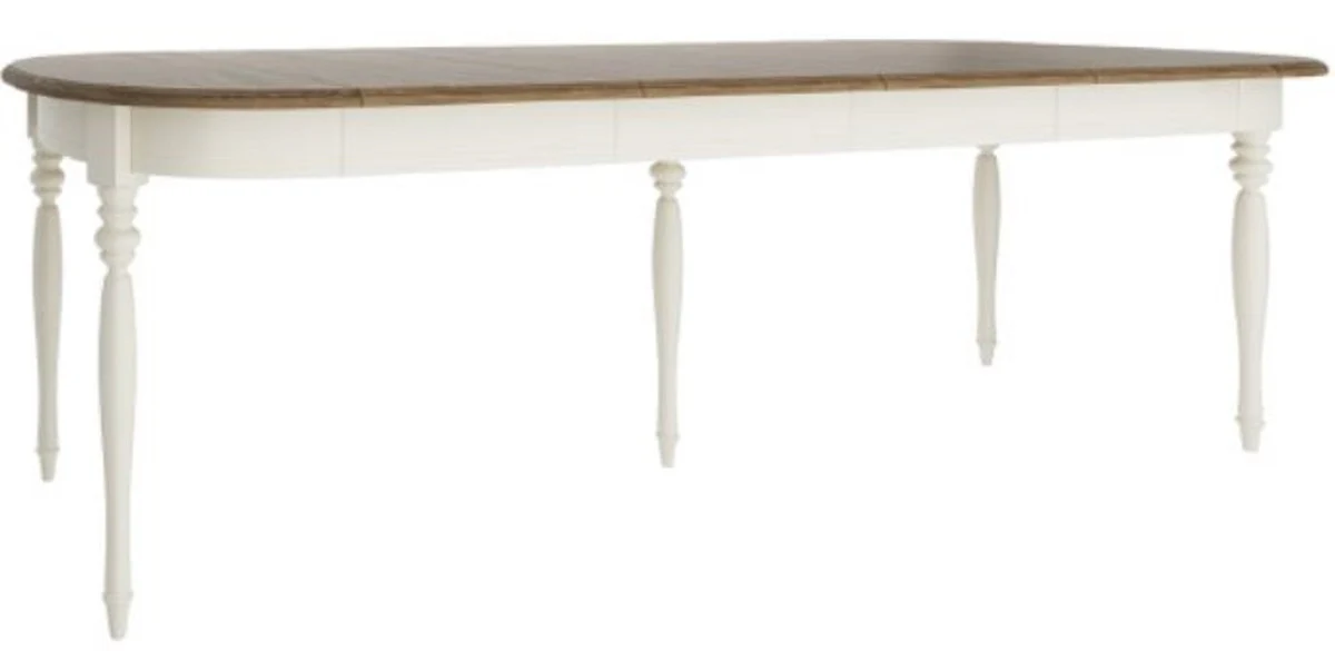 Casa Padrino mesa de comedor Art Nouveau de lujo marr¨®n / crema 90-290 x 113 x A. 77,5 cm - Mesa de comedor extensible de madera maciza - Muebles de Comedor Barrocos y Art Nouveau