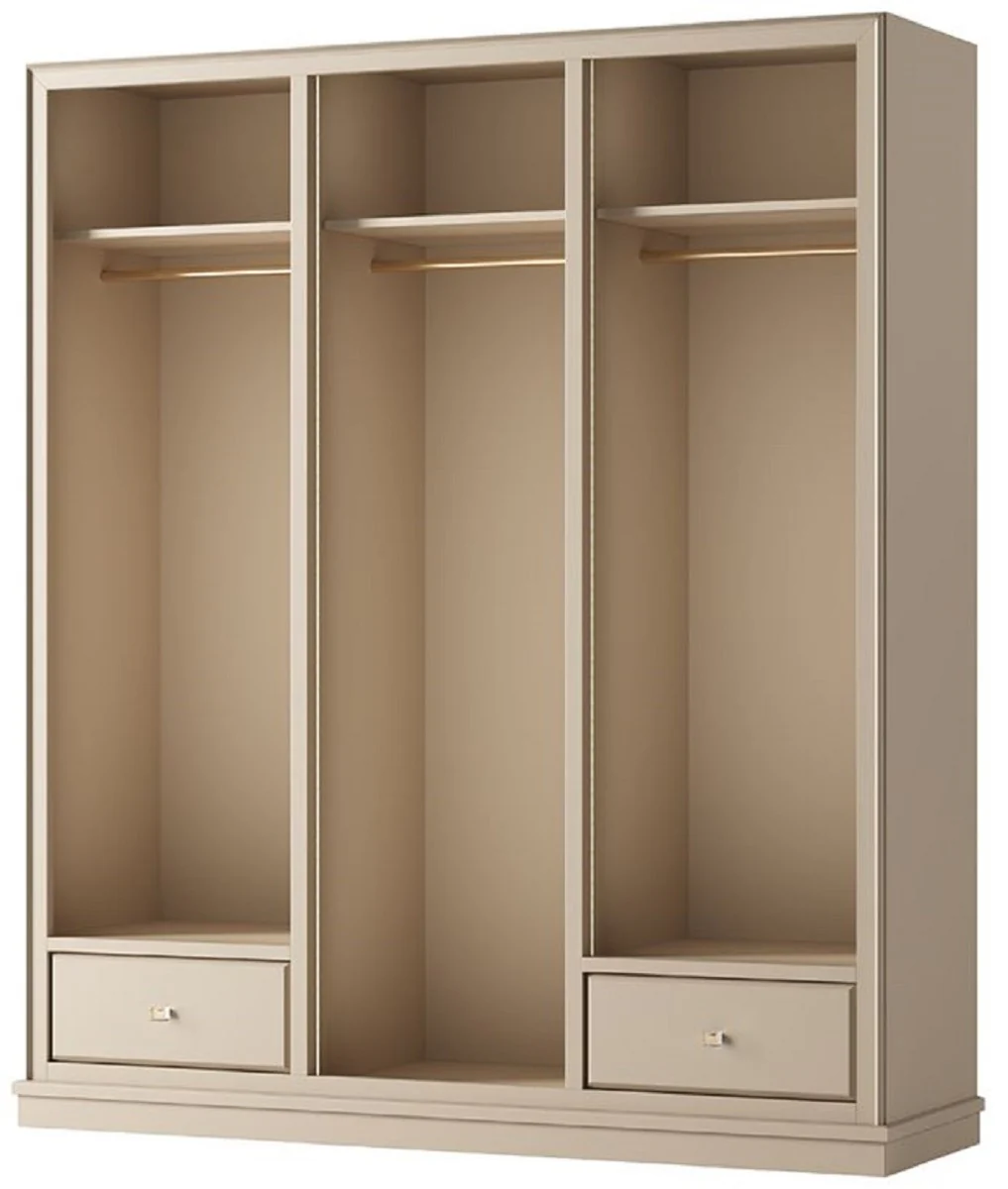 Casa Padrino Armario de Lujo Beige 200 x 60 x A. 230 cm - Armario de Dormitorio Abierto - Muebles de Dormitorio - Muebles de Hotel - Interior de Dormitorio - Muebles de Lujo - Interior de Lujo