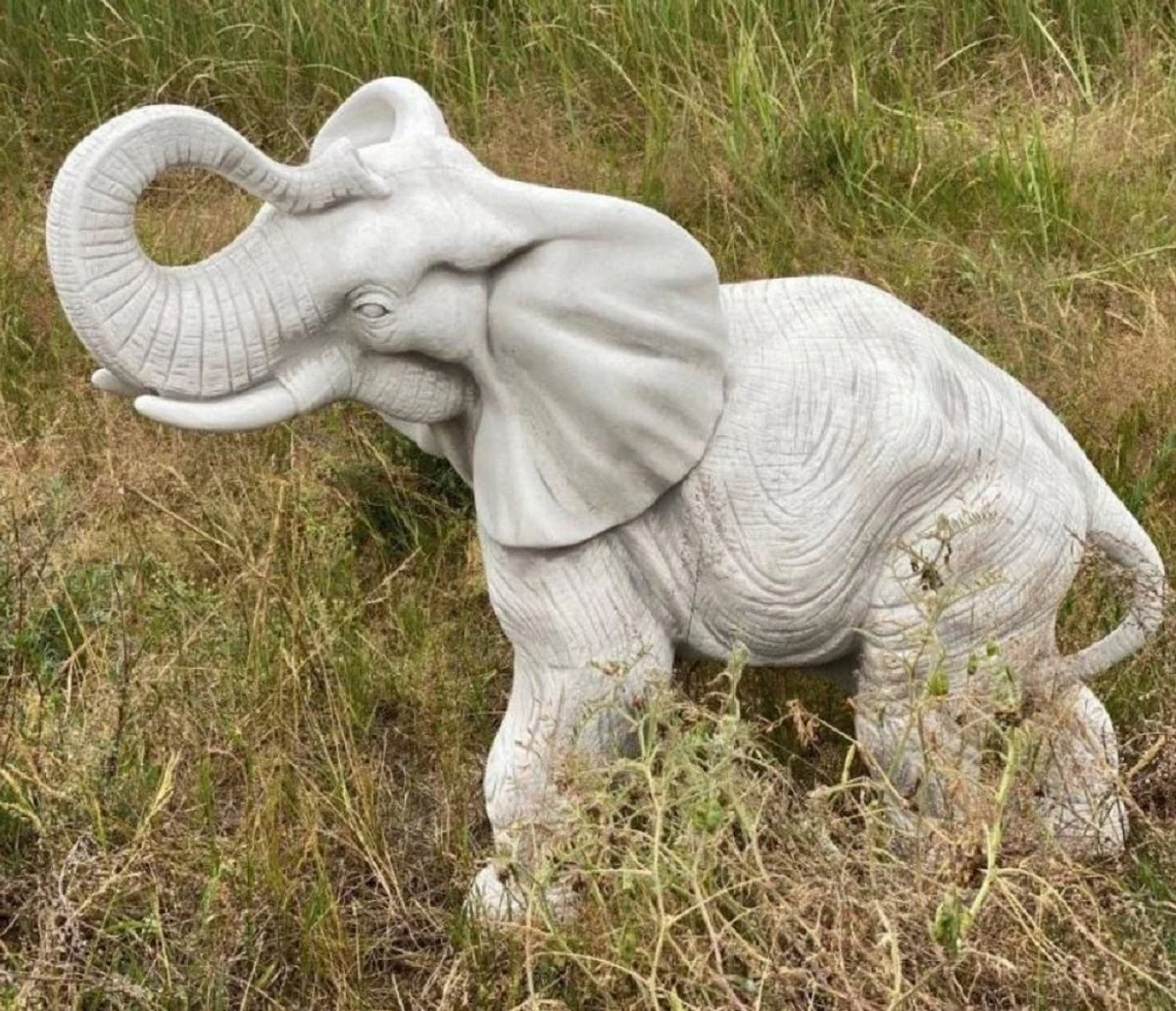 Casa Padrino escultura de decoraci¨®n de jard¨ªn elefante gris 83 x 37 x A. 67 cm - Figura de piedra de decoraci¨®n de jard¨ªn - Esculturas de piedra de jard¨ªn - Accesorios decoraci¨®n de jard¨ªn