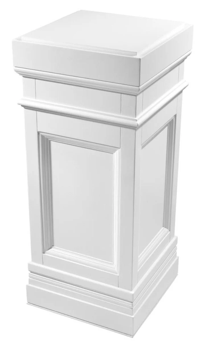 Casa Padrino Columna Blanco 44 x 44 x H. 103 cm - mesa auxiliar de lujo