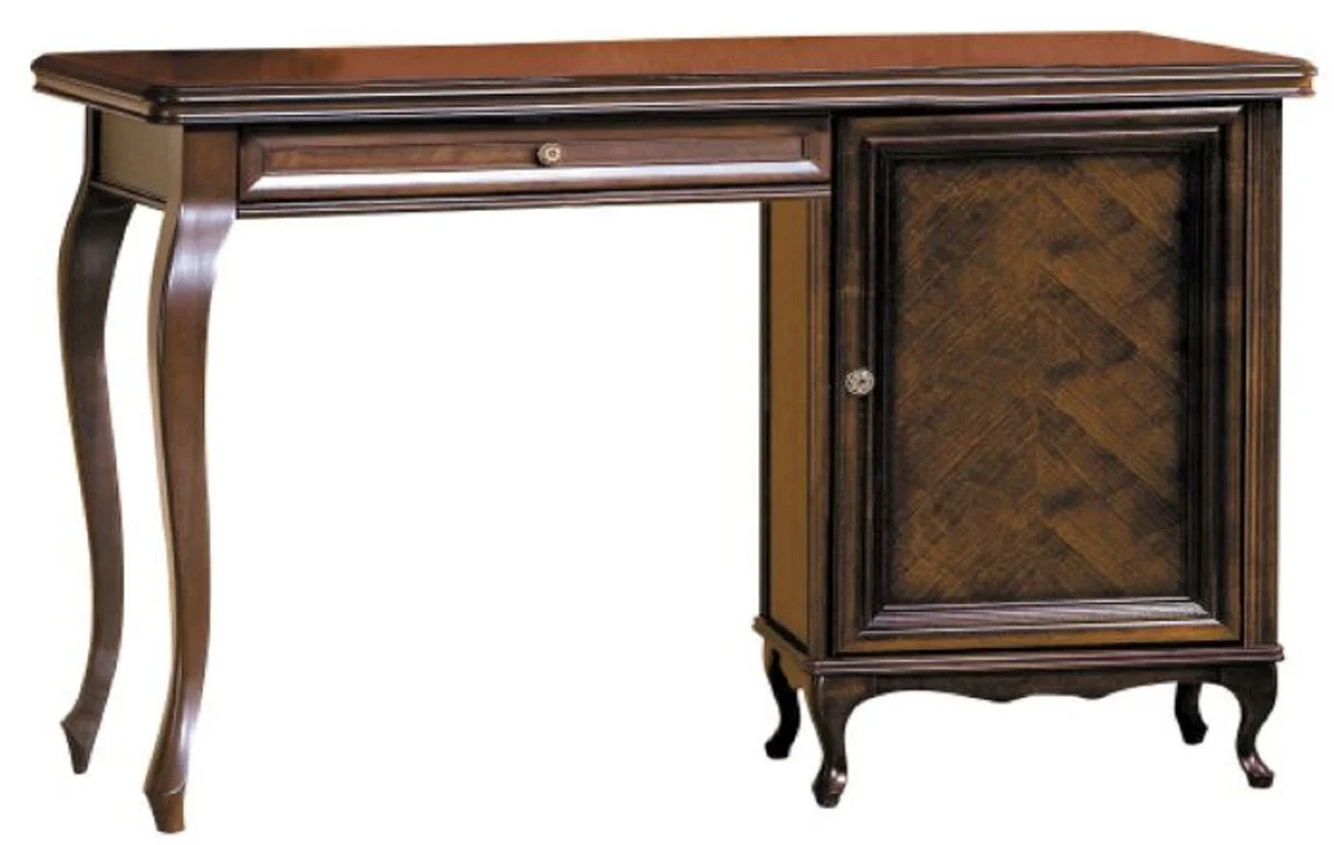 Casa Padrino escritorio art nouveau de lujo marr¨®n oscuro 154,4 x 52,5 x A. 78,8 cm - Mesa de oficina de madera maciza - Mobiliario de Oficina Barroco y Art Nouveau