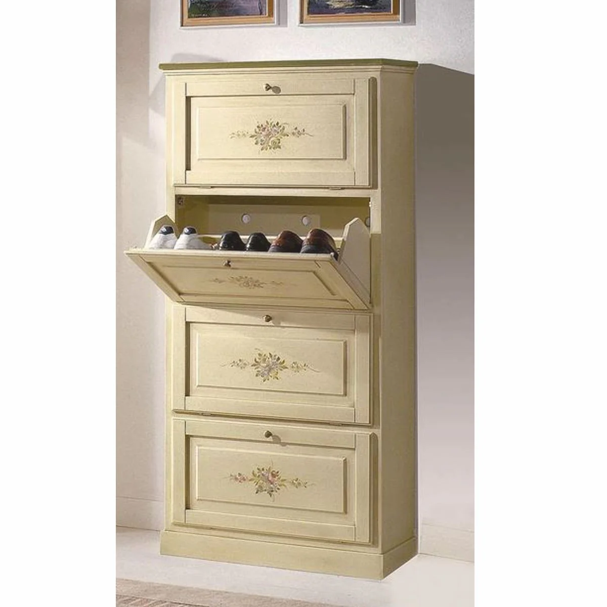 Casa Padrino zapatero barroco de lujo crema A. 170 cm - Hecho en Italia