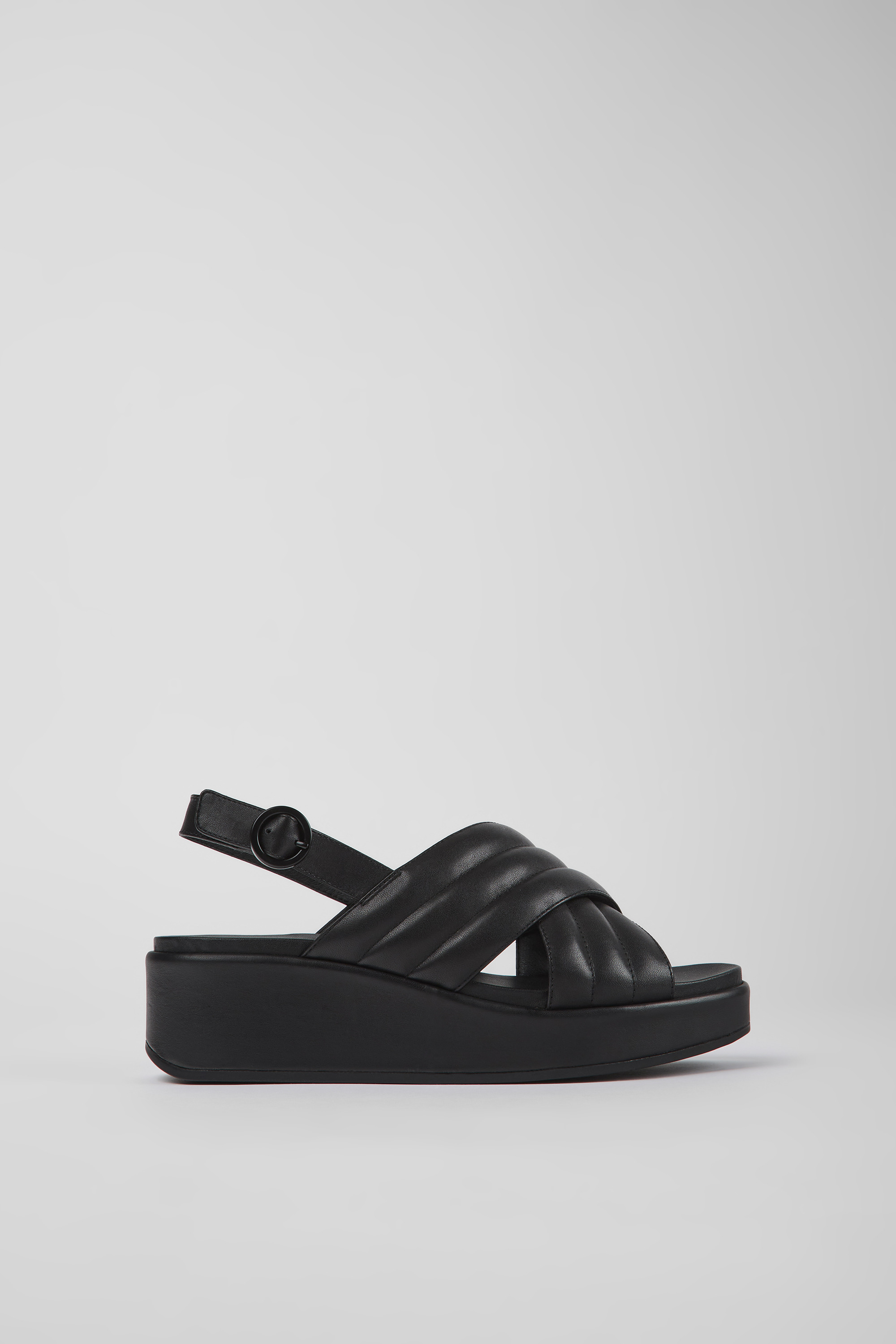 Misia - Black leather sandals for women
