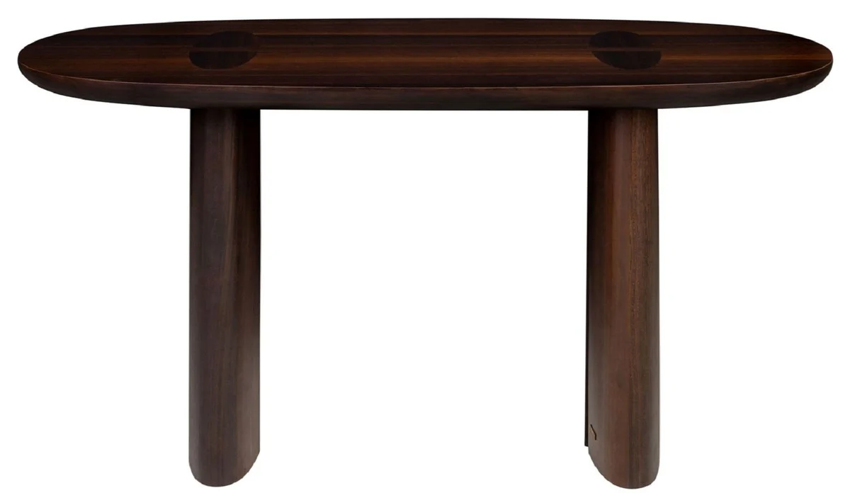 Casa Padrino consola de chapa de eucalipto de lujo marr¨®n oscuro 140 x 45 x A. 75 cm - Consola de madera maciza - Muebles de sala - Calidad de Lujo