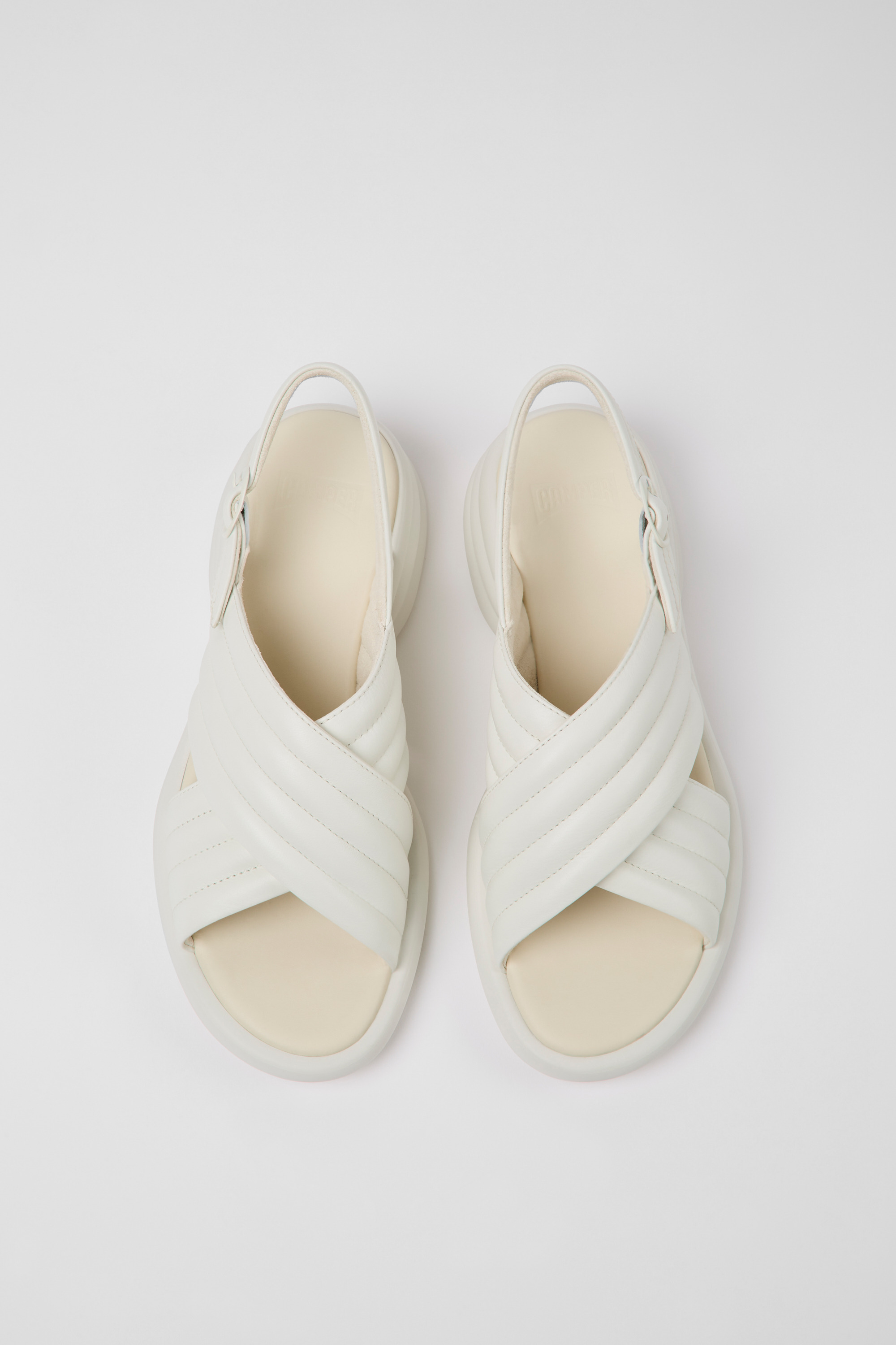 Spiro - White leather sandals for women