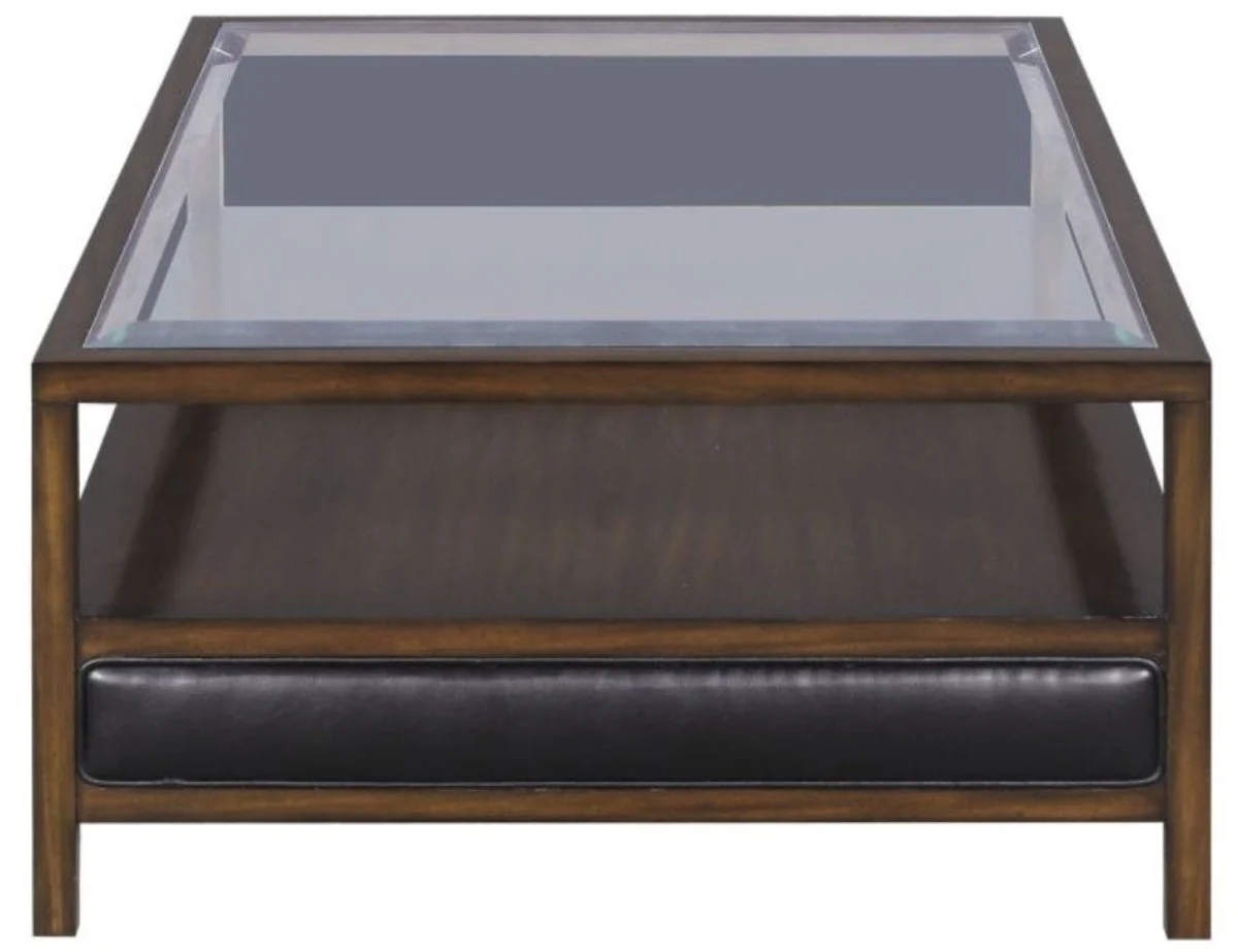 Casa Padrino mesa de centro de lujo marrón / negro 120 x 80 x H. 41 cm - Mesa de Centro de Caoba con 3 Cajones