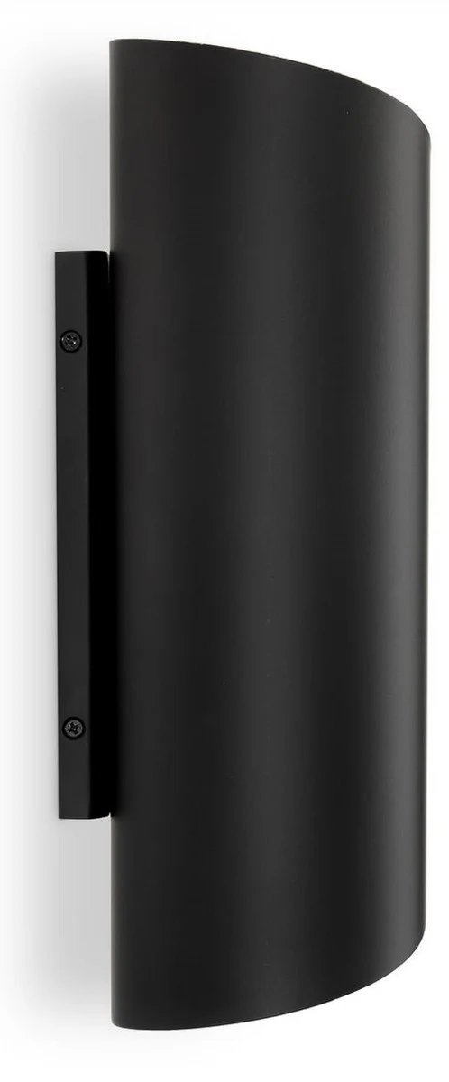 Casa Padrino lámpara de pared de diseño negro / oro 18 x 10,5 x A. 28 cm - Lámpara de pared de metal para sala de estar moderna - Calidad de Lujo