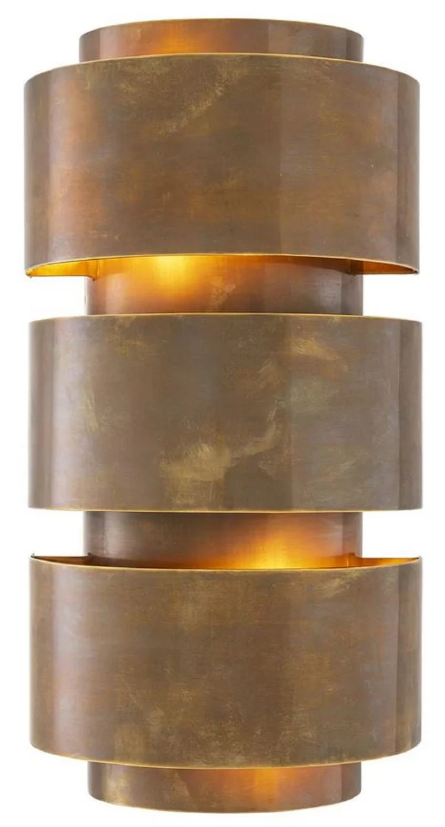 Casa Padrino lámpara de pared de lujo latón vintage 17 x 11,5 x A. 33 cm - Lámpara de pared de salón - Lámpara de pared de hotel - Lámpara de pared de restaurante - Iluminación de lujo