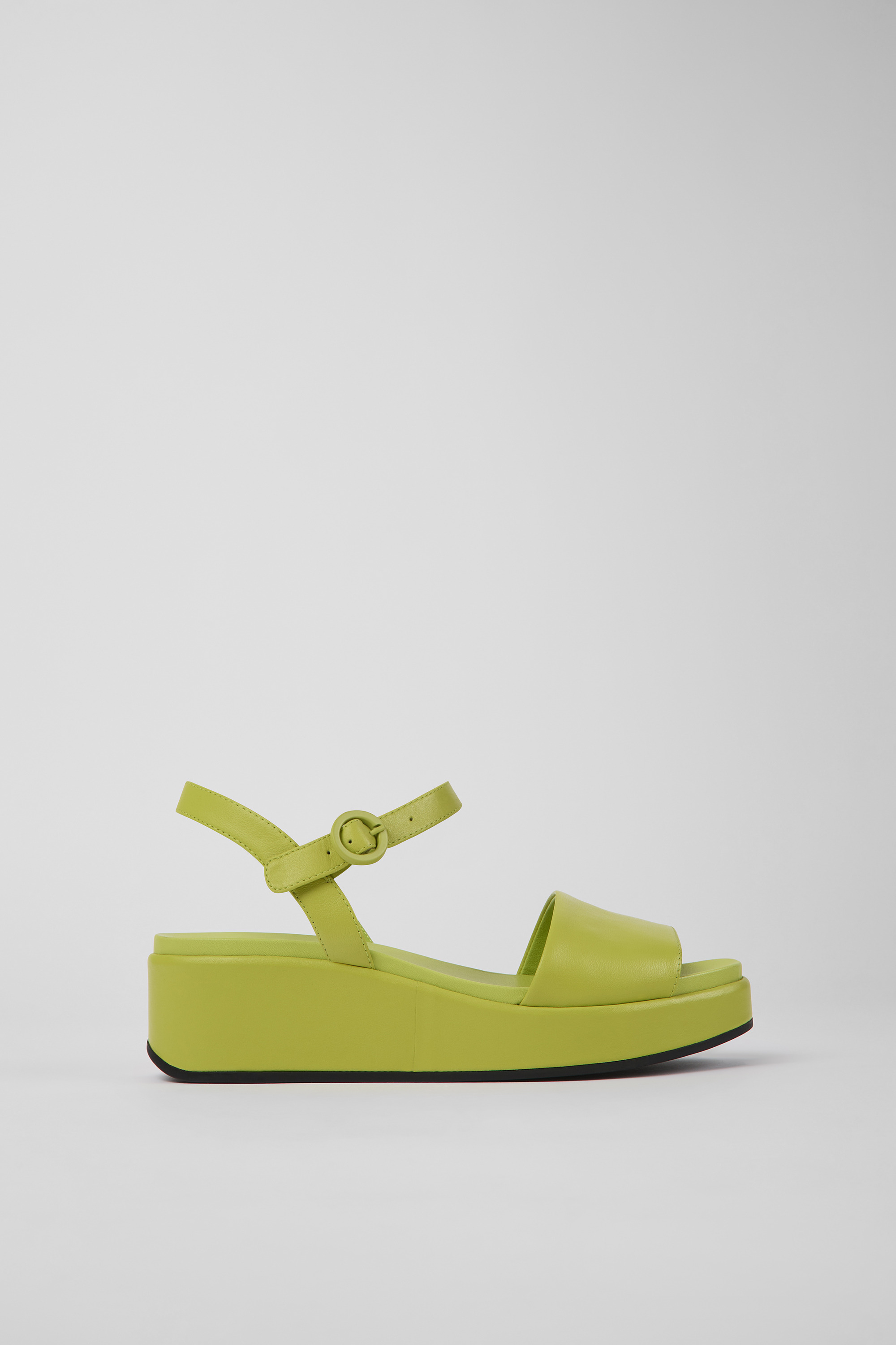 Misia - Green leather sandals for women
