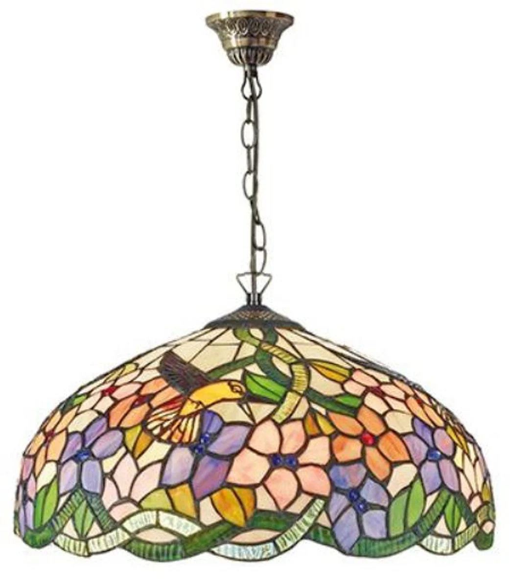 Casa Padrino Tiffany Pendant Lamp Multicolor Ø 40 x H. 92 cm - Luxury Quality