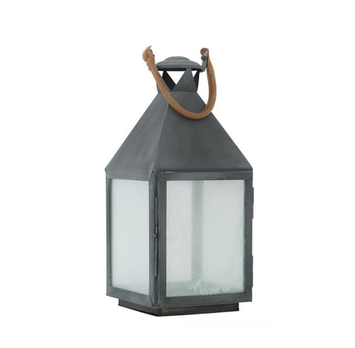 Casa Padrino Designer Deco Lantern Zinc Finish 24 x 24 x H. 67 cm - Luxury Lantern