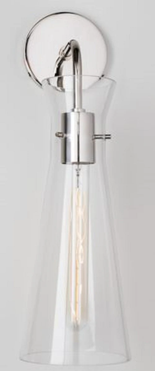 Casa Padrino lámpara de pared de lujo plata 14 x 19,1 x H. 47 cm - Lámpara para Hoteles y Restaurantes